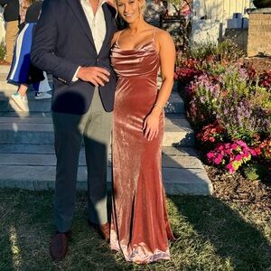 Revelry bridesmaids dress color Dusty Rose. Slit in the side!